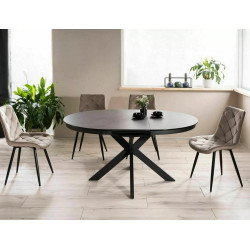 Nowoczesny stół Porto Ceramic ciemny szary/czarny mat 120(160)x120