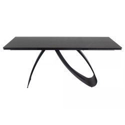 Ceramiczny stół Diuna Ceramic czarny sahara noir/czarny mat (160-240)x90
