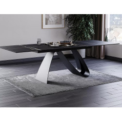 Ceramiczny stół Diuna Ceramic czarny sahara noir/czarny mat (160-240)x90