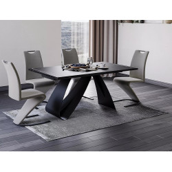 Ceramiczny stół Diuna Ceramic czarny sahara noir/czarny mat (160-240)x90