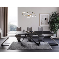 Ceramiczny stół Diuna Ceramic czarny sahara noir/czarny mat (160-240)x90