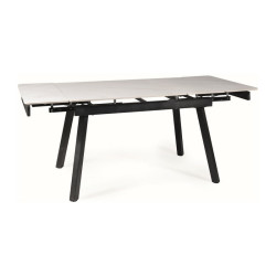 Rozkładany stół ceramiczny John biały/czarny stelaż 120(180)X85