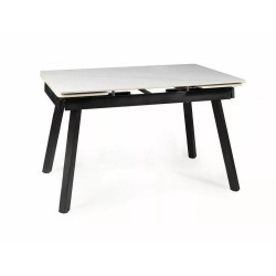 Rozkładany stół ceramiczny John biały/czarny stelaż 120(180)X85