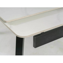 Rozkładany stół ceramiczny John biały/czarny stelaż 120(180)X85