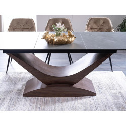 Rozkładany ceramiczny stół Dolce Ceramic szary marmur/orzech 180(240)x95 Rozkładany ceramiczny stół Dolce Ceramic szary marmur/orzech 180(240)x95