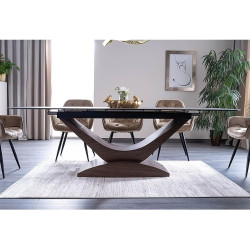 Rozkładany ceramiczny stół Dolce Ceramic szary marmur/orzech 180(240)x95 Rozkładany ceramiczny stół Dolce Ceramic szary marmur/orzech 180(240)x95