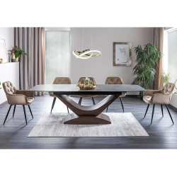 Rozkładany ceramiczny stół Dolce Ceramic szary marmur/orzech 180(240)x95 Rozkładany ceramiczny stół Dolce Ceramic szary marmur/orzech 180(240)x95