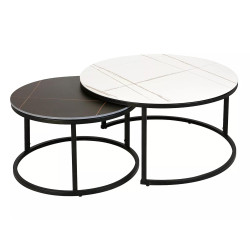 ŁAWA FERRANTE B BIAŁY MAT FI80 / CZARNY MAT FI60/ CZARNY MAT ZESTAW