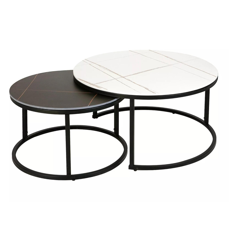 ŁAWA FERRANTE B BIAŁY MAT FI80 / CZARNY MAT FI60/ CZARNY MAT ZESTAW