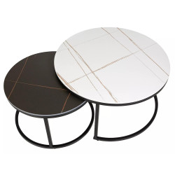 ŁAWA FERRANTE B BIAŁY MAT FI80 / CZARNY MAT FI60/ CZARNY MAT ZESTAW