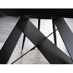 Stół rozkładany Westin SC biały efekt marmuru/czarny mat 120(160)x80