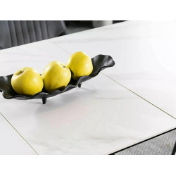 Stół rozkładany Westin SC biały efekt marmuru/czarny mat 120(160)x80
