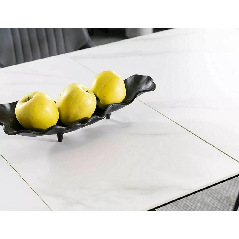 Stół rozkładany Westin SC biały efekt marmuru/czarny mat 120(160)x80