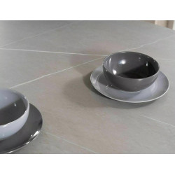 Okrągły stół Murano szary/czarny metal FI120