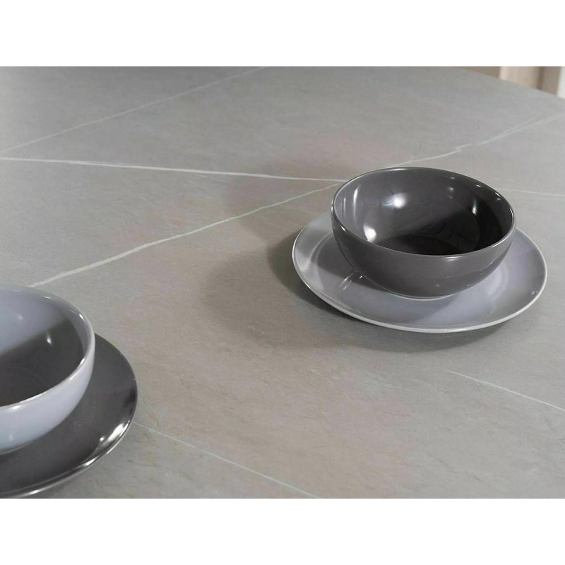 Okrągły stół Murano szary/czarny metal FI120