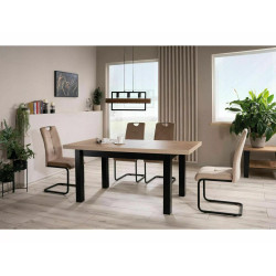 STÓŁ PRESTO DĄB ARTISAN / CZARNY 140(218)X80