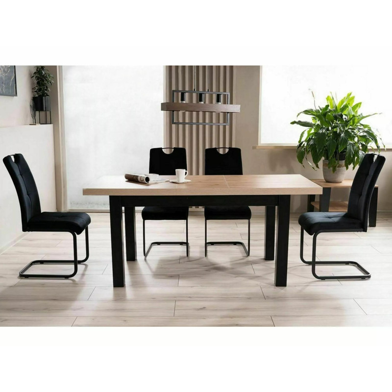 STÓŁ PRESTO DĄB ARTISAN / CZARNY 140(218)X80