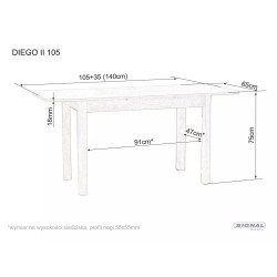 STÓŁ DIEGO II DĄB SONOMA 105(140)X65