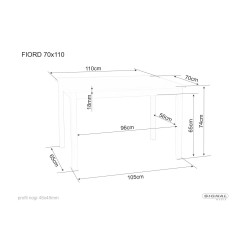 Stół Fiord biały 100X70 Stół Fiord biały 100X70