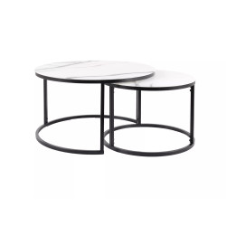 ŁAWA ATLANTA C BIAŁY MAT EFEKT MARMURU / CZARNY MAT ZESTAW