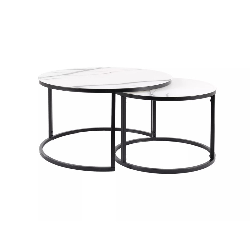 ŁAWA ATLANTA C BIAŁY MAT EFEKT MARMURU / CZARNY MAT ZESTAW