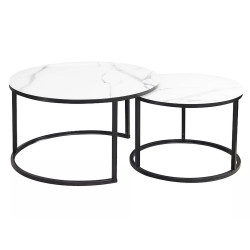 ŁAWA ATLANTA C BIAŁY MAT EFEKT MARMURU / CZARNY MAT ZESTAW