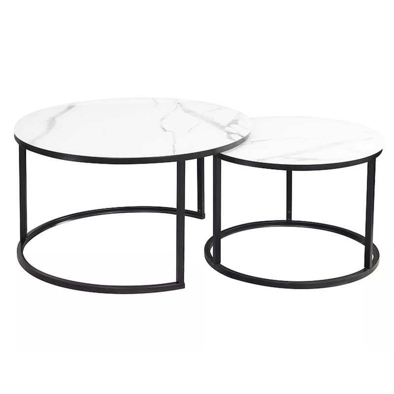 ŁAWA ATLANTA C BIAŁY MAT EFEKT MARMURU / CZARNY MAT ZESTAW