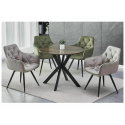 STÓŁ TALIA II ORZECH/CZARNY MAT FI 90