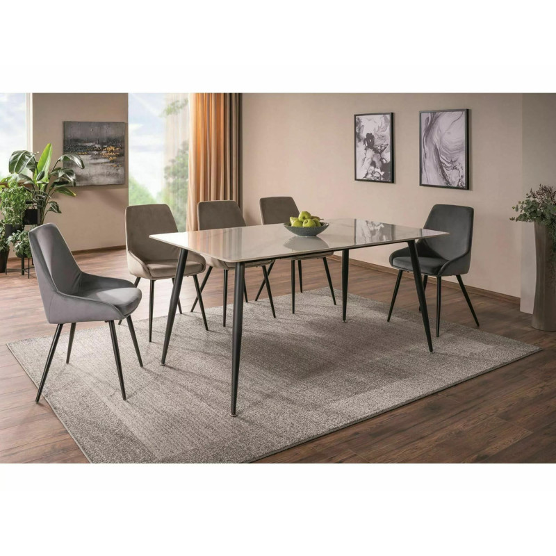 STÓŁ RION BIAŁY/ CZARNY STELAŻ 160X90