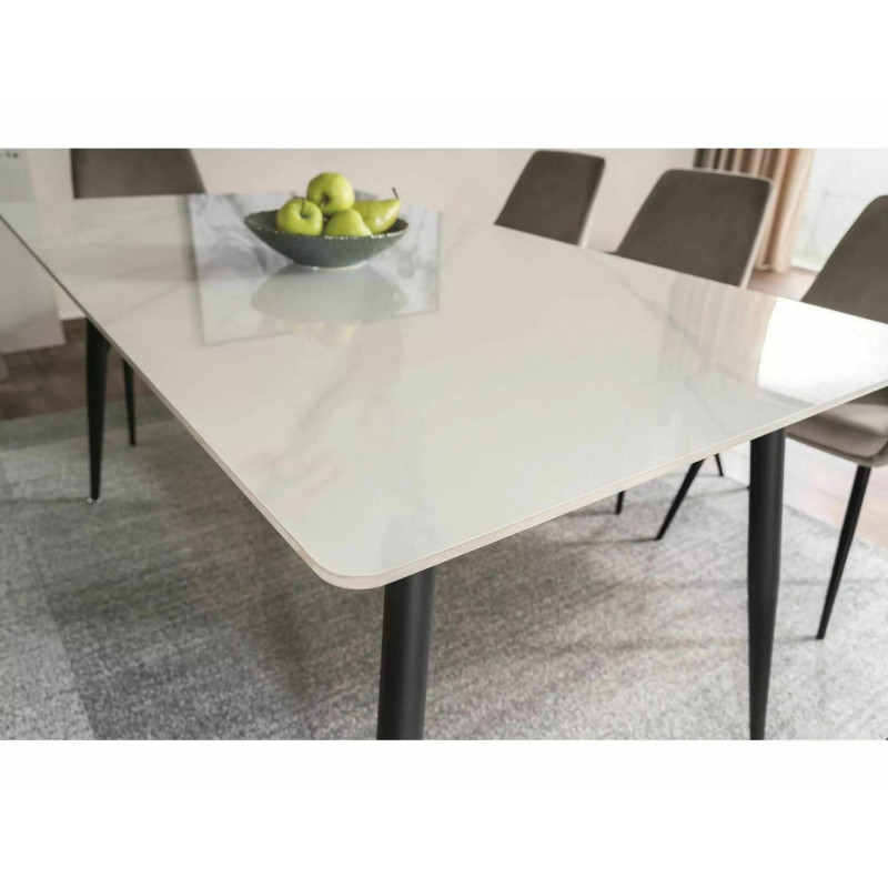 STÓŁ RION BIAŁY/ CZARNY STELAŻ 160X90