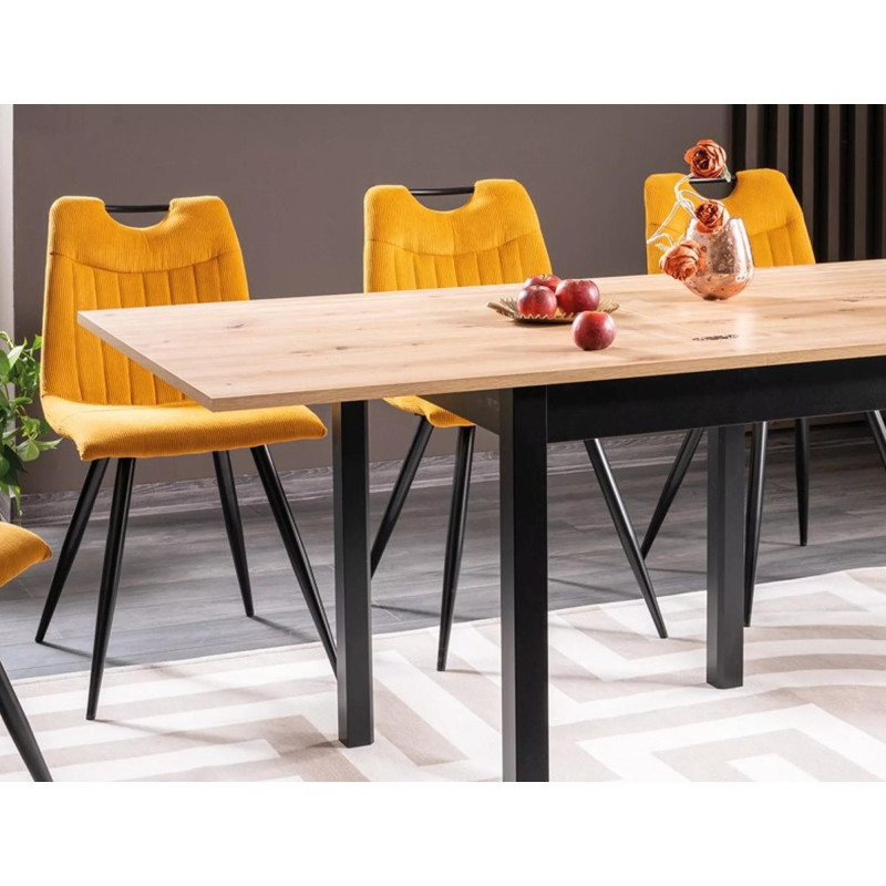 STÓŁ FLIP DĄB ARTISAN / CZARNY 80(160)X80