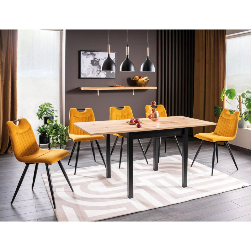 STÓŁ FLIP DĄB ARTISAN / CZARNY 80(160)X80