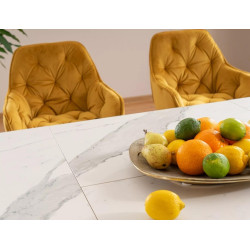 Ceramiczny stół Armani Ceramic biały efekt marmuru/czarny mat 160(220)x90 Ceramiczny stół Armani Ceramic biały efekt marmuru/czarny mat 160(220)x90