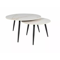 ŁAWA KORA D BIAŁY FI80 FI60/ CZARNY MAT ZESTAW