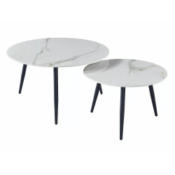 ŁAWA KORA D BIAŁY FI80 FI60/ CZARNY MAT ZESTAW