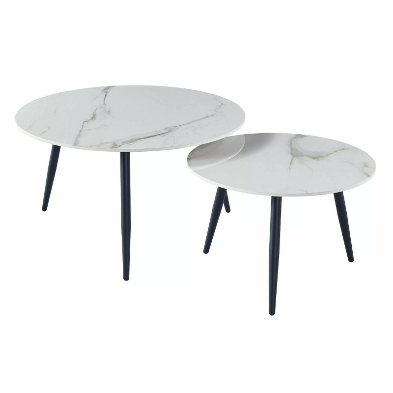 ŁAWA KORA D BIAŁY FI80 FI60/ CZARNY MAT ZESTAW