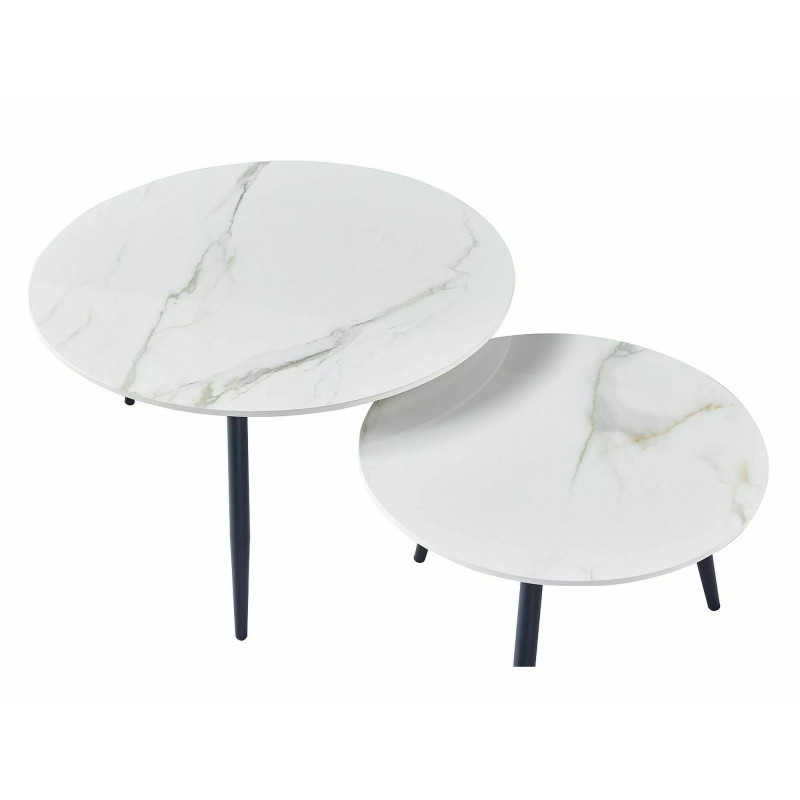 ŁAWA KORA D BIAŁY FI80 FI60/ CZARNY MAT ZESTAW