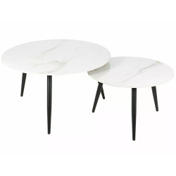 ŁAWA KORA D BIAŁY FI80 FI60/ CZARNY MAT ZESTAW