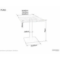 Kompaktowy stół Puro w stylu loftowym laminat dąb/czarny 70x70
