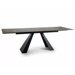 Rozkładany stół Salvadore Ceramic brąz efekt drewna/czarny mat (160-240)x90 Rozkładany stół Salvadore Ceramic brąz efekt drewna/czarny mat (160-240)x90