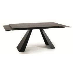 Rozkładany stół Salvadore Ceramic brąz efekt drewna/czarny mat (160-240)x90 Rozkładany stół Salvadore Ceramic brąz efekt drewna/czarny mat (160-240)x90