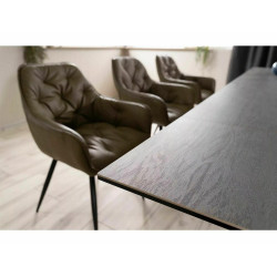 Rozkładany stół Salvadore Ceramic brąz efekt drewna/czarny mat (160-240)x90 Rozkładany stół Salvadore Ceramic brąz efekt drewna/czarny mat (160-240)x90