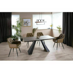 Rozkładany stół Salvadore Ceramic brąz efekt drewna/czarny mat (160-240)x90 Rozkładany stół Salvadore Ceramic brąz efekt drewna/czarny mat (160-240)x90