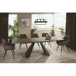 Rozkładany stół Salvadore Ceramic brąz efekt drewna/czarny mat (160-240)x90 Rozkładany stół Salvadore Ceramic brąz efekt drewna/czarny mat (160-240)x90