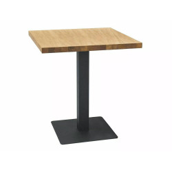 Kompaktowy stół Puro w stylu loftowym okleina naturalna dąb/czarny 60x60