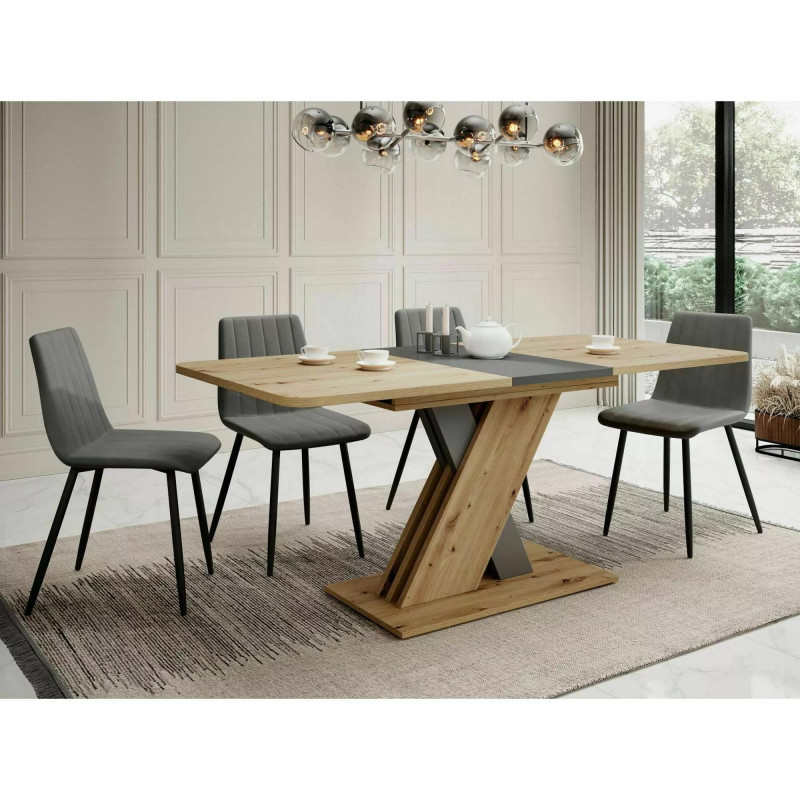 Rozkładany stół Exel dąb artisan/antracyt 140(180)X85