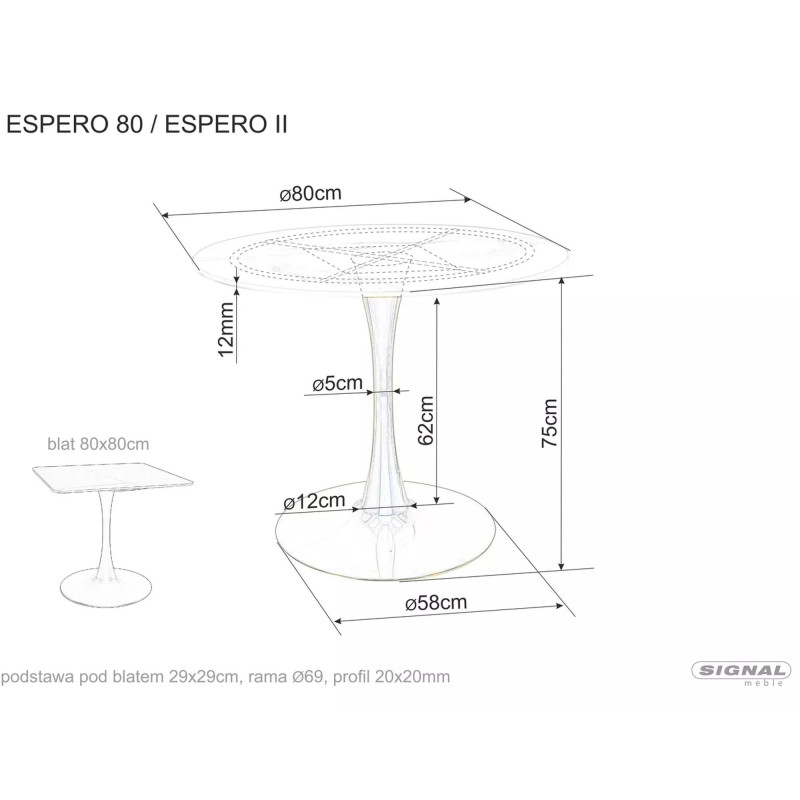Ceramiczny stół Espero II czarny mat/czarny 80X80