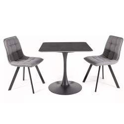 Ceramiczny stół Espero II czarny mat/czarny 80X80