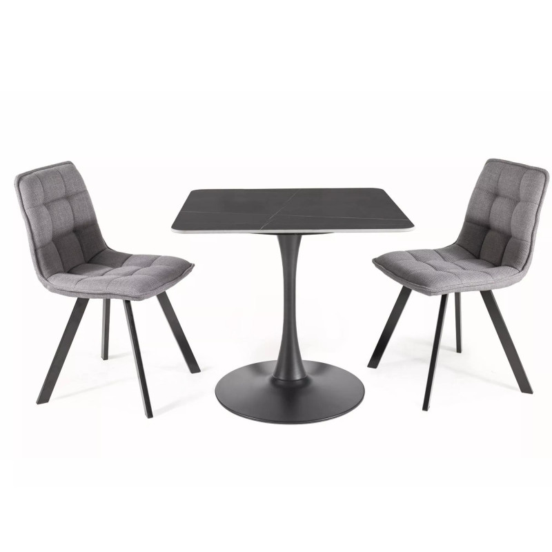 Ceramiczny stół Espero II czarny mat/czarny 80X80