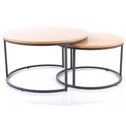 ŁAWA ATLANTA III DĄB/CZARNY (ZESTAW)